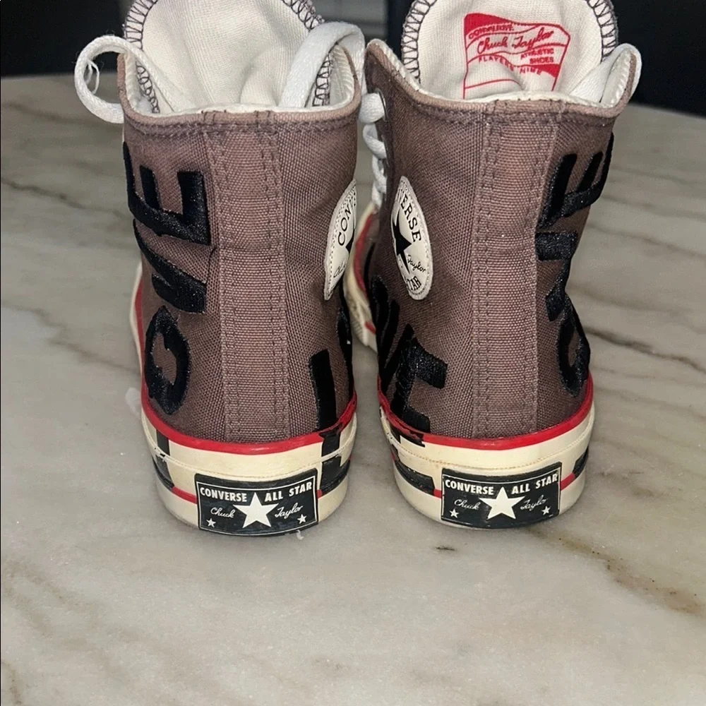 Converse Red and Brown High-Top Sneakers with Iconic Style - Picture 6 of 10